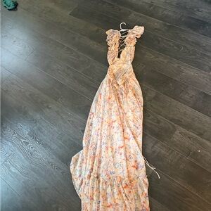 Astr Multicolor Backless Maxi Dress